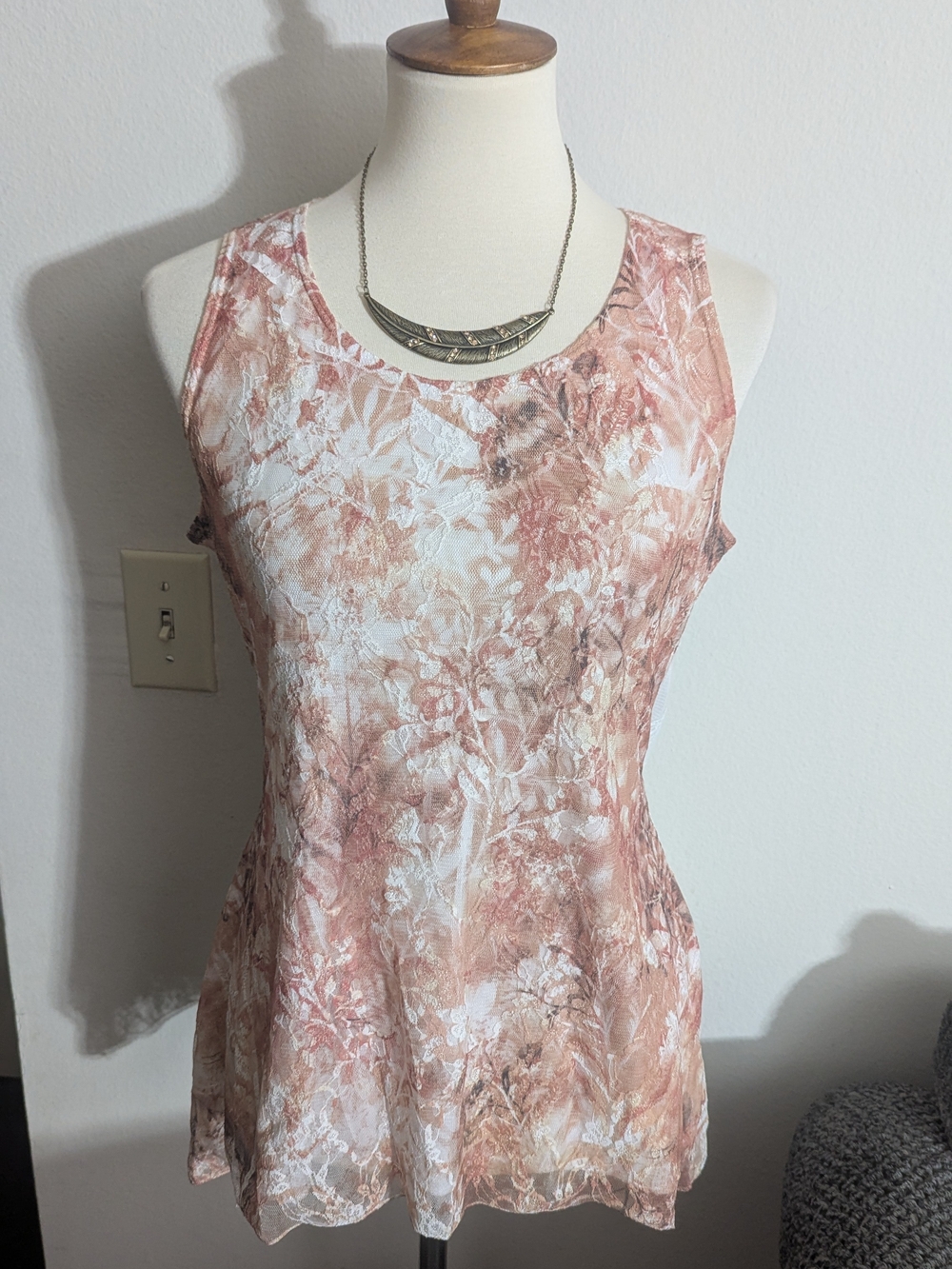 Brittany Black Y2K Floral Mesh Lace Overlay Tank Top